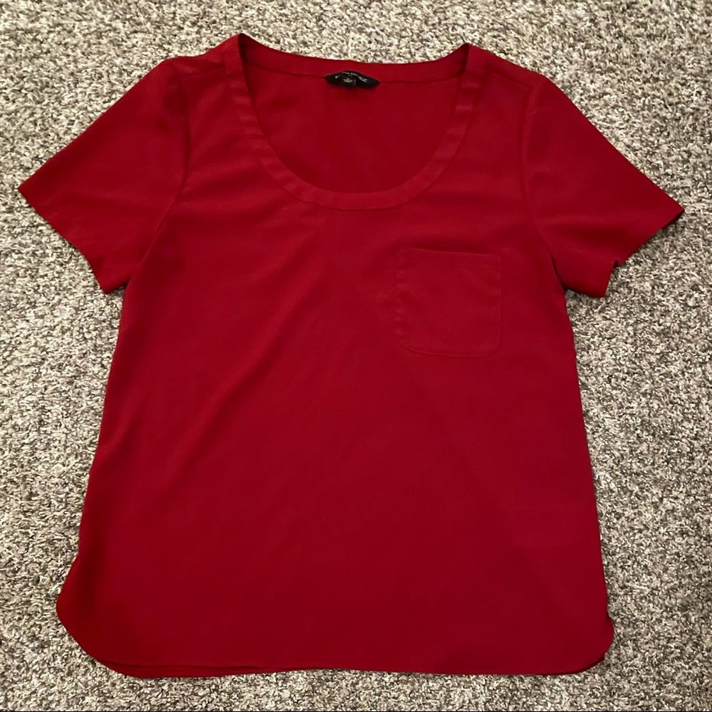 Banana Republic Factory Red Short Sleeve Blouse